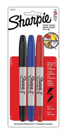 Marcador Permanente Sharpie Doble Punta Colores Surtidos 3 Piezas