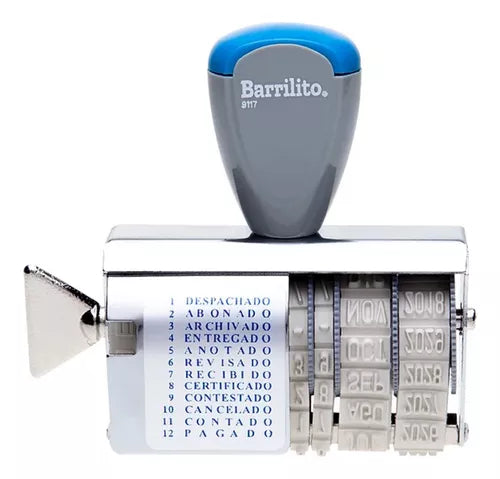 Sello Formulario Barrilito 12 Leyendas Ajustable Metalico