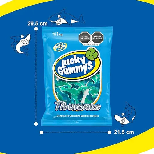Gomitas Forma De Tiburones Lucky Gummys 1kg Frutal
