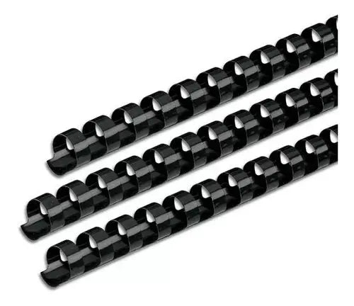 25 Arillos Plastico Engargolar Gbc 3/8 Color Negro 50 Hojas - GBC