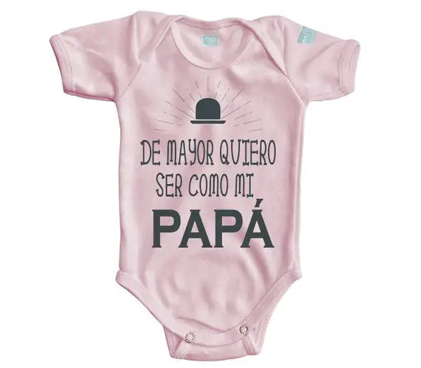 Body Bebé De Mayor Quiero Ser Como Mi Papá Manga Corta / Rosa / 24 - PLASH - vista lateral