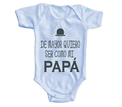 Body Bebé De Mayor Quiero Ser Como Mi Papá Manga Corta / Azul / 24 - PLASH - vista lateral