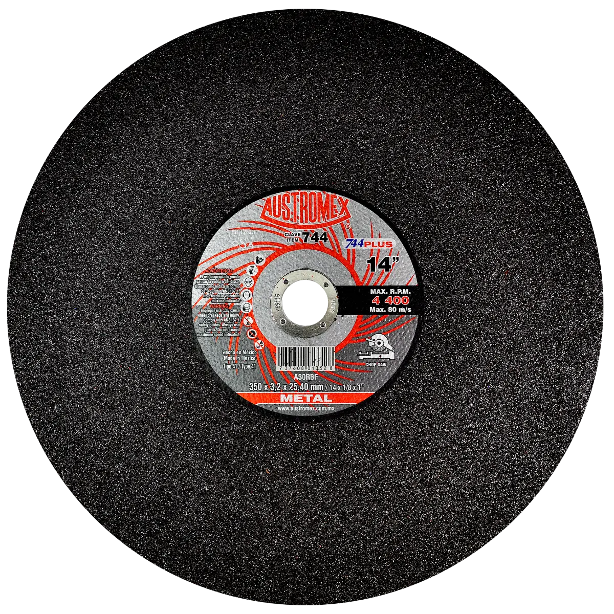 Disco Abrasivo 350x 3.2x25.40 mm Clave 744 Austromex - Austrodiam