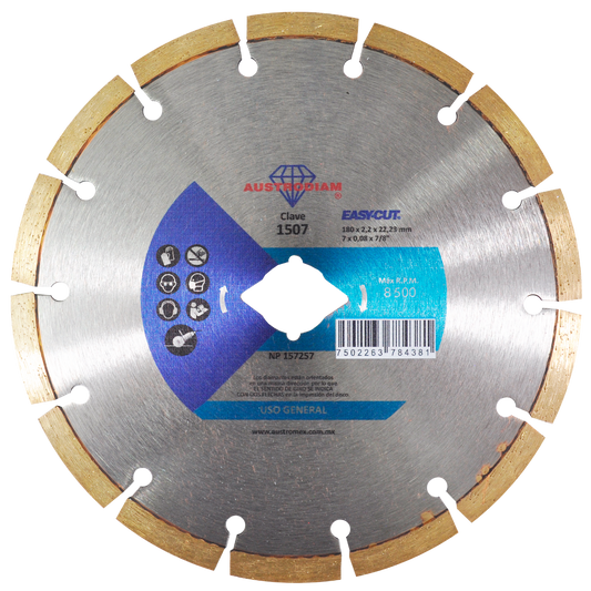 Disco de Diamante de Corte Austrodiam, de 180 x 2.2 x 22.23 mm Austrodiam