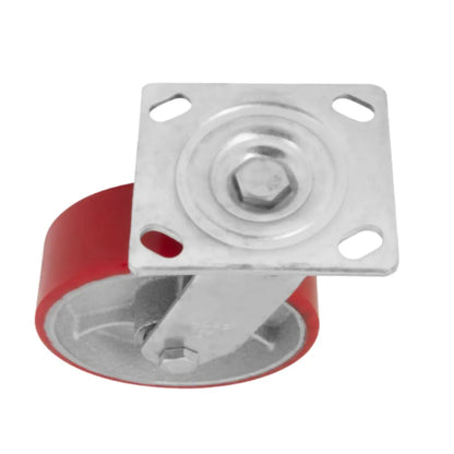 RODAJA FIERRO PU ROJO GIRATORIA 6" - Dogotuls - vista lateral