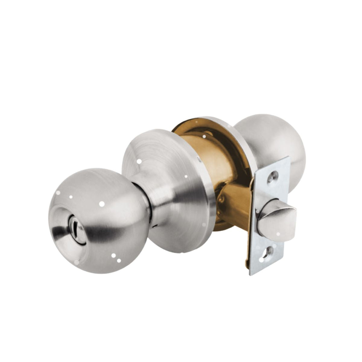 Cerradura de pomo tipo esfera cromo mate