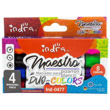 Set 4 Pz Marcador Punta Doble Para Pizarron IND-0477 8 Colores