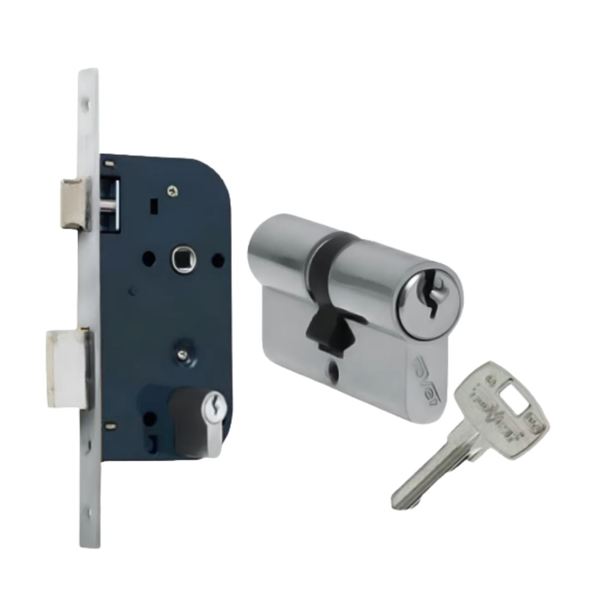 Cerradura Embutir Tover 132 Cilindro Llave Plateado