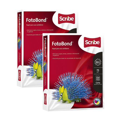 Papel Fotobond 1000 Hojas Scribe Blanco Carta 95% Blancura