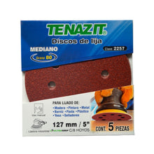 Paquete 5 Discos Lija Clave 2257 Grano 80 Tenazit