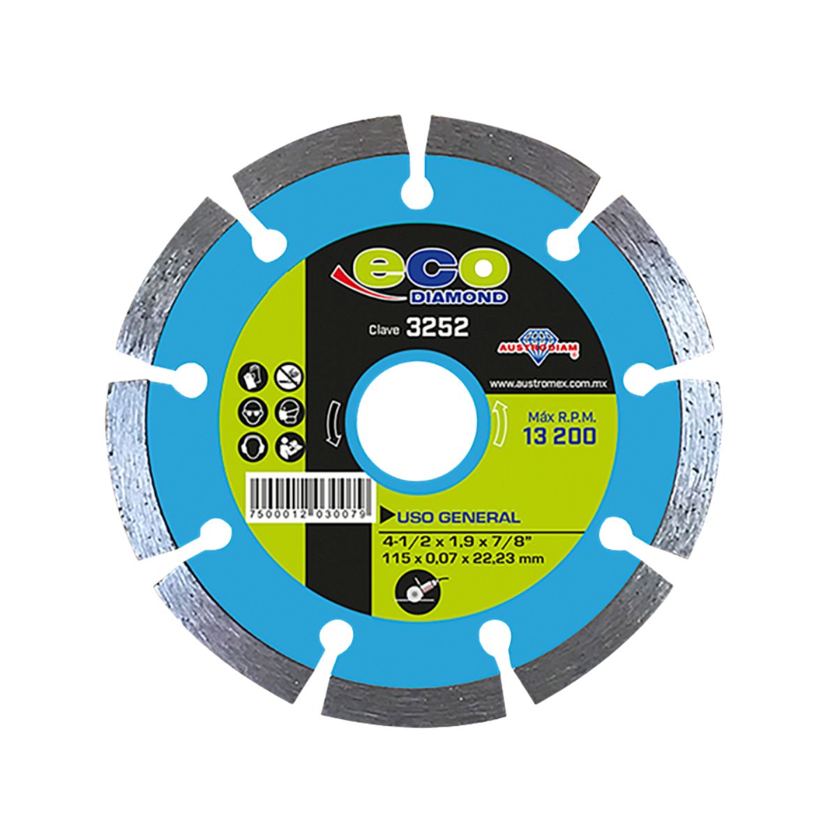 Disco Diamante 115x1.9x22.23mm Clave 3252 Austrodiam