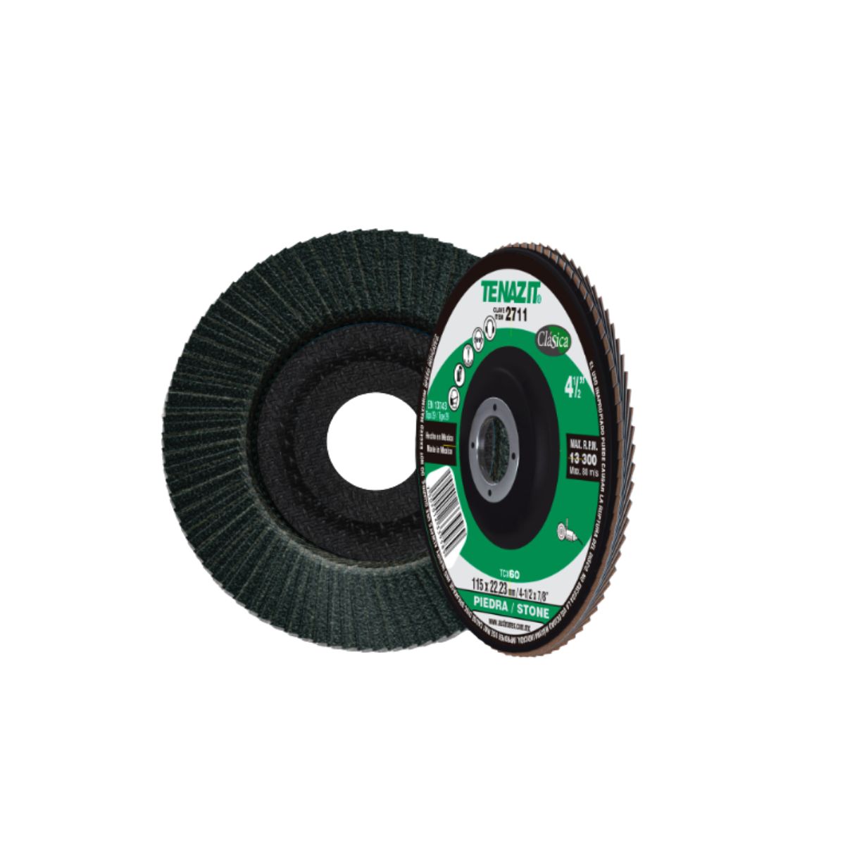 Disco Laminado De Carburo 115x22.23mm Grano 60 Clave 2711 Tenazit Austromex