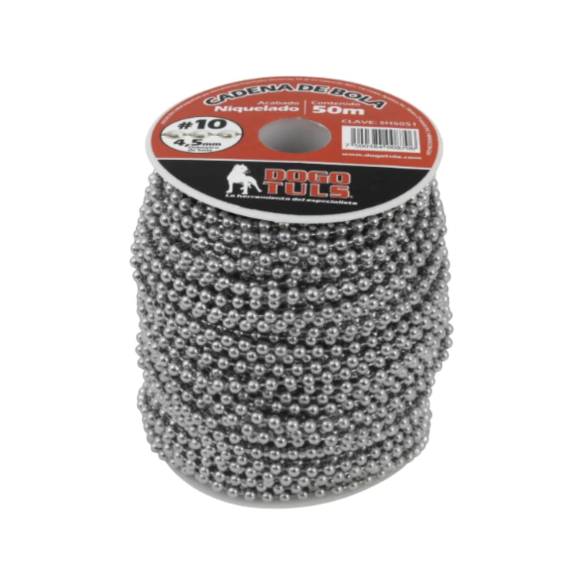 Cadena Bola #10 Dogotuls 4.5 mm Niquelada 50 m