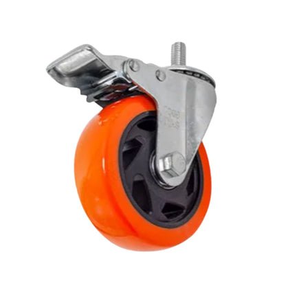 Rodaja PVC Naranja Giratoria Dogotuls Espiga Roscada 1/2" Freno 4"