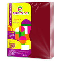 Paquete 100 Hojas Carta Eurocolors Ec0098 Vino Eurocolors