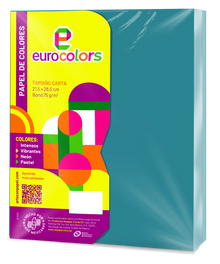 100H Papel Cortado Colores Carta Turquesa EUROCOLORS - Arpapel