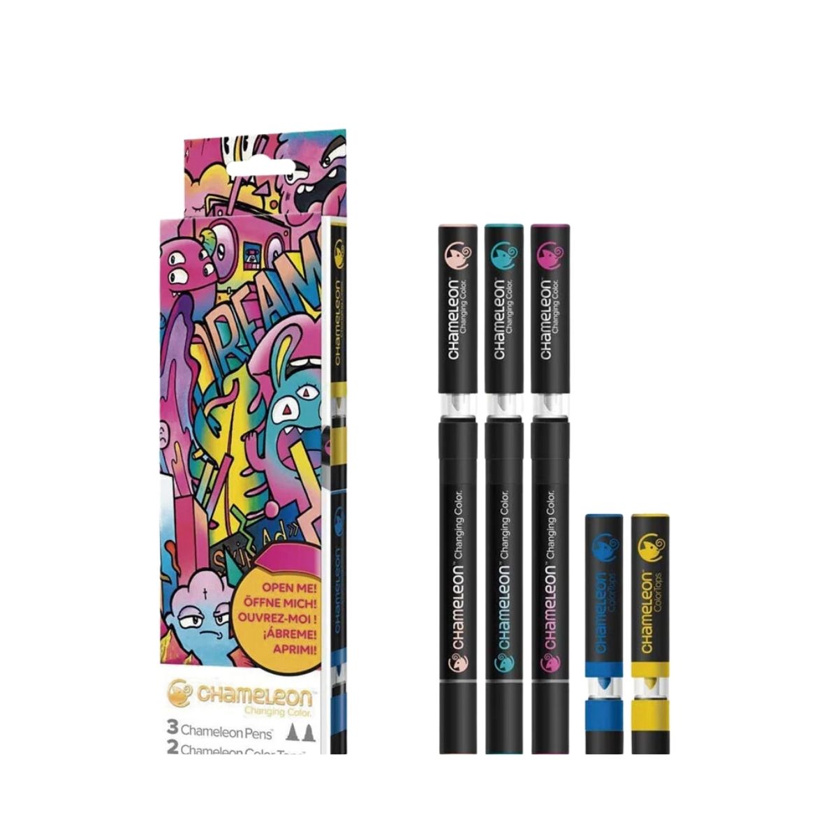 Marcador Base De Alcohol Chameleon Set 3+2 De Punta Doble 6 Basic Colors #2 X Unidad