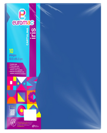 10 Pliegos Cartulina Iris Euromac 50X65 Color Azul - Euromac