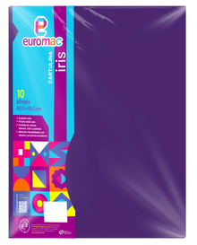10 Pliegos Cartulina Iris Euromac 50X65 Color Morado - Euromac