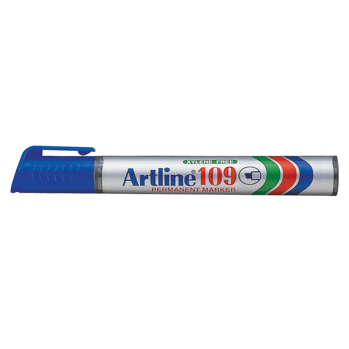 Marcador permanente, barril plastico, punta cincel azul Artline - Mae