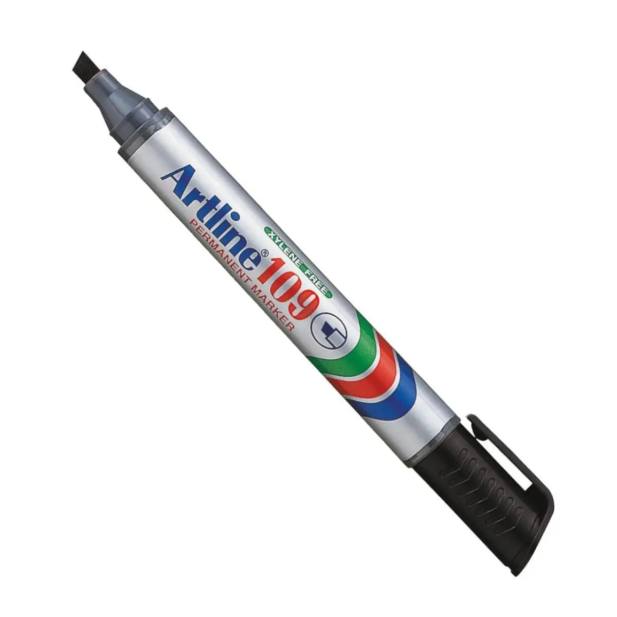 Marcador permanente, barril plastico, punta cincel negro Artline - Mae