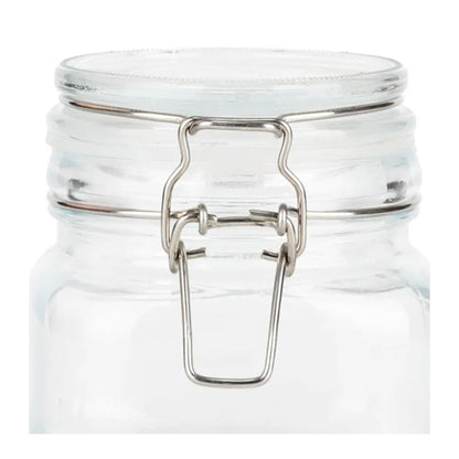 Contenedor Vidrio Hermético Tapa Clip 500 Ml Frasco Brocal