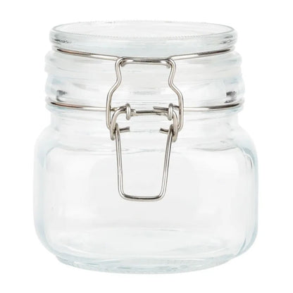 Contenedor Vidrio Hermético Tapa Clip 500 Ml Frasco Brocal