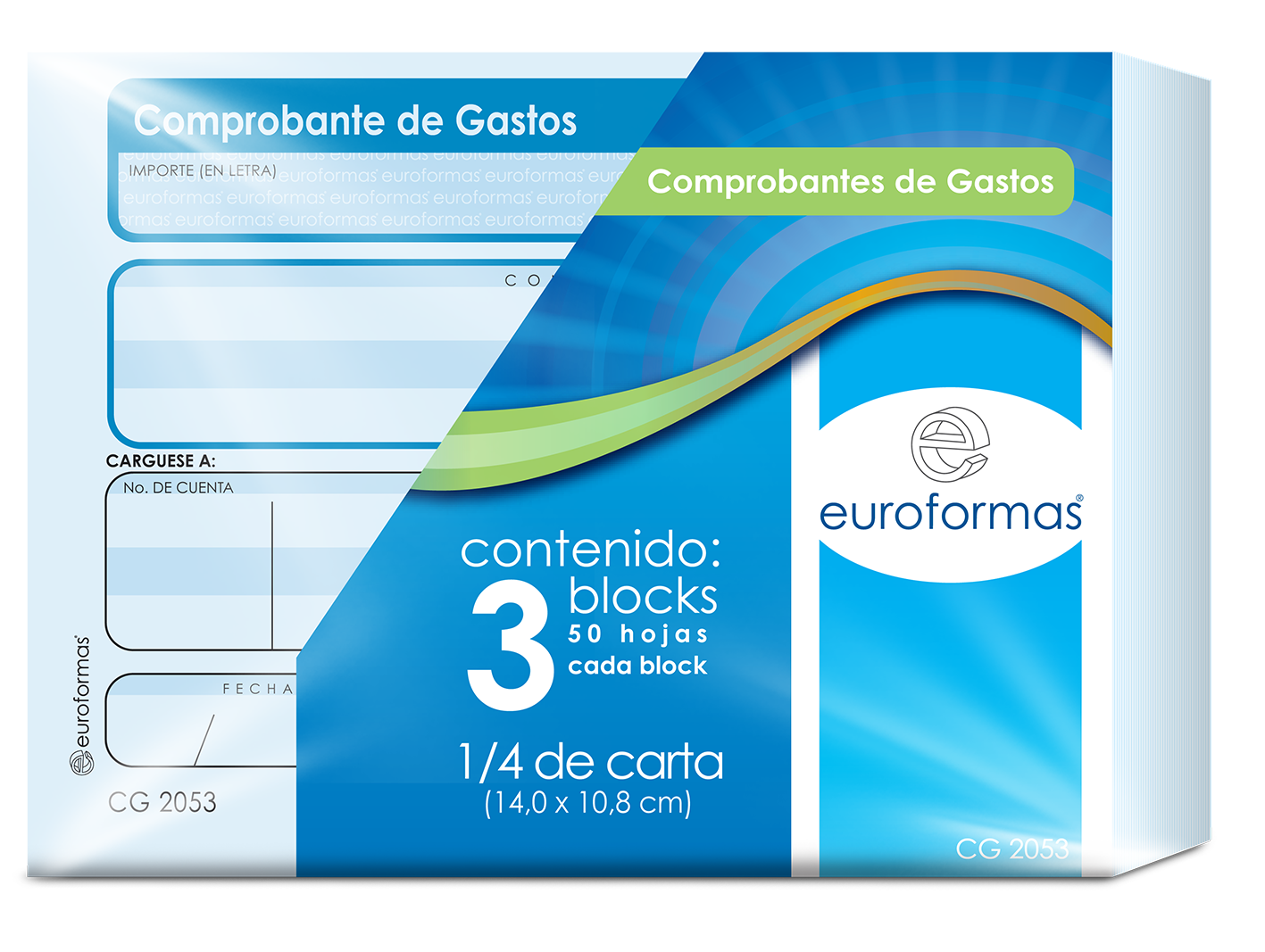 3 Block Comprobante Gastos Euroformas 50h C/u 1/4 Carta