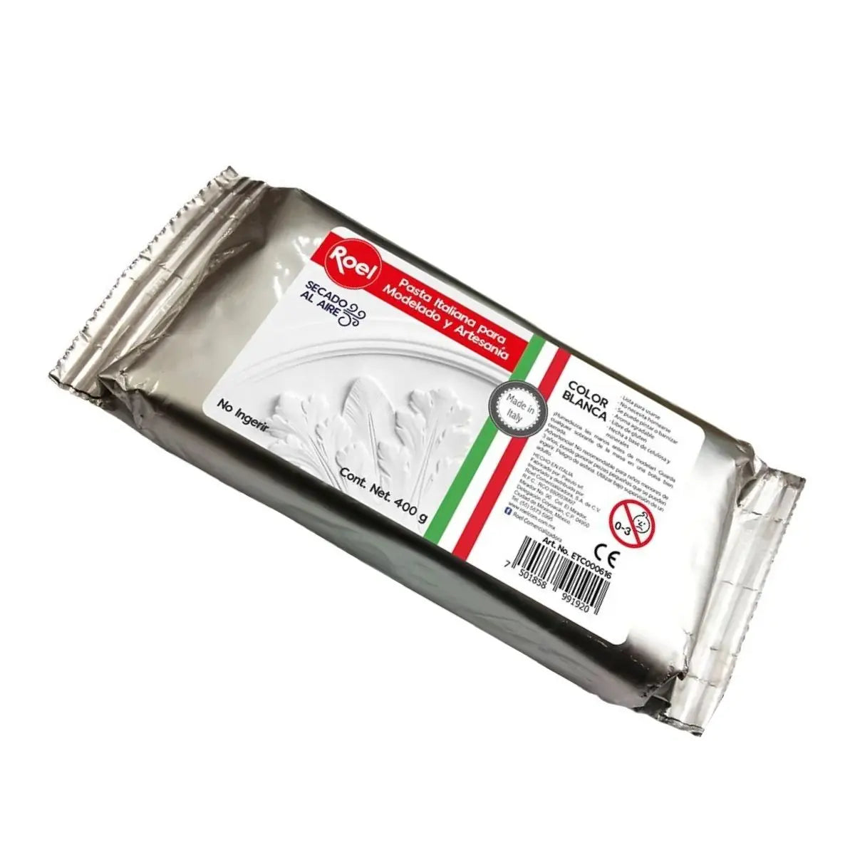 Pasta Modelar Italiana Blanca Roel 400g Manualidad Modelado - Roel - vista lateral