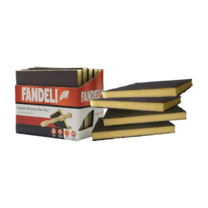 Pack de 40 Esponjas Lija Duoflex ALO 220P Fandeli, 12 x 9.8 x 1.3 cm Fandeli