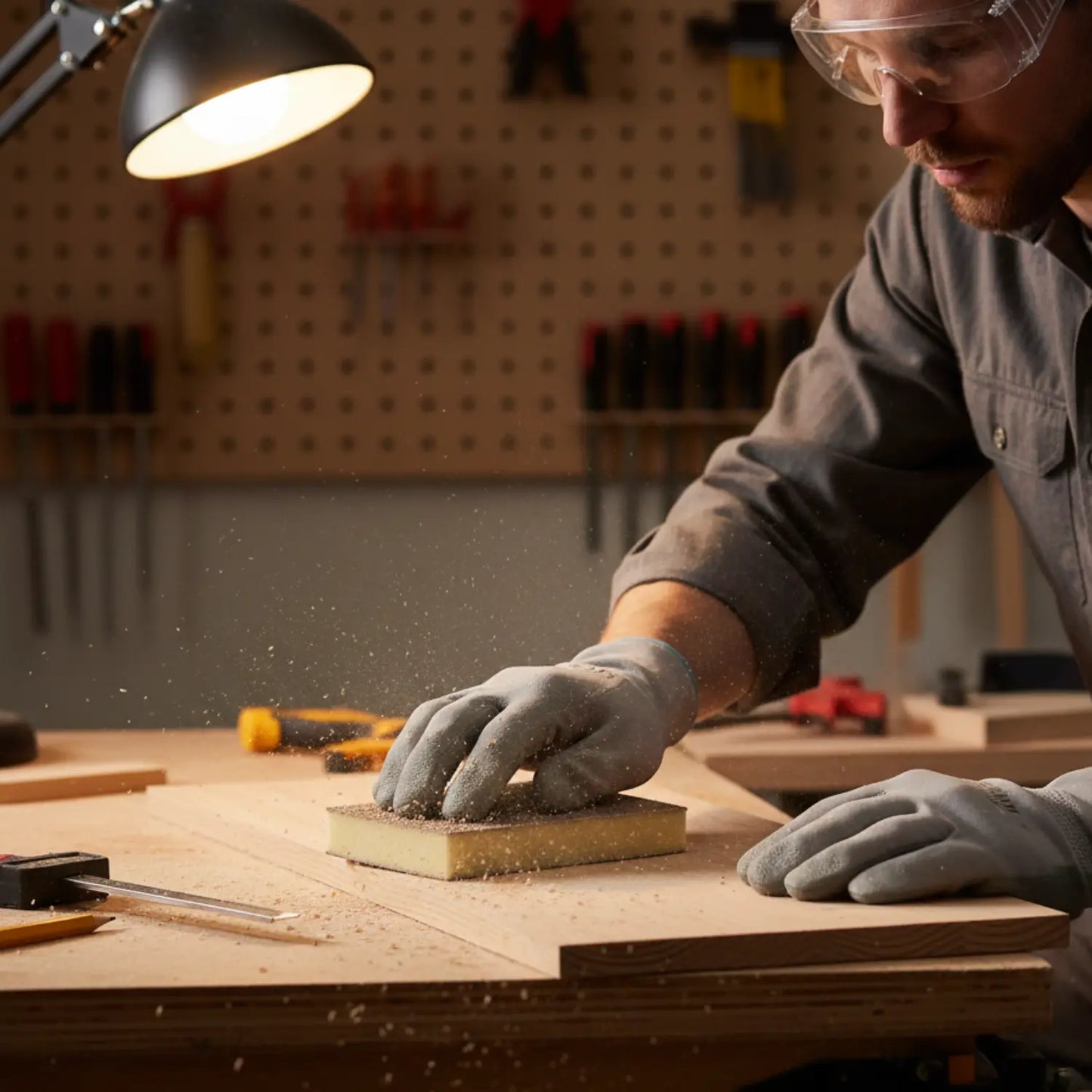 Pack de 40 Esponjas Lija Duoflex ALO 220P Fandeli, 12 x 9.8 x 1.3 cm