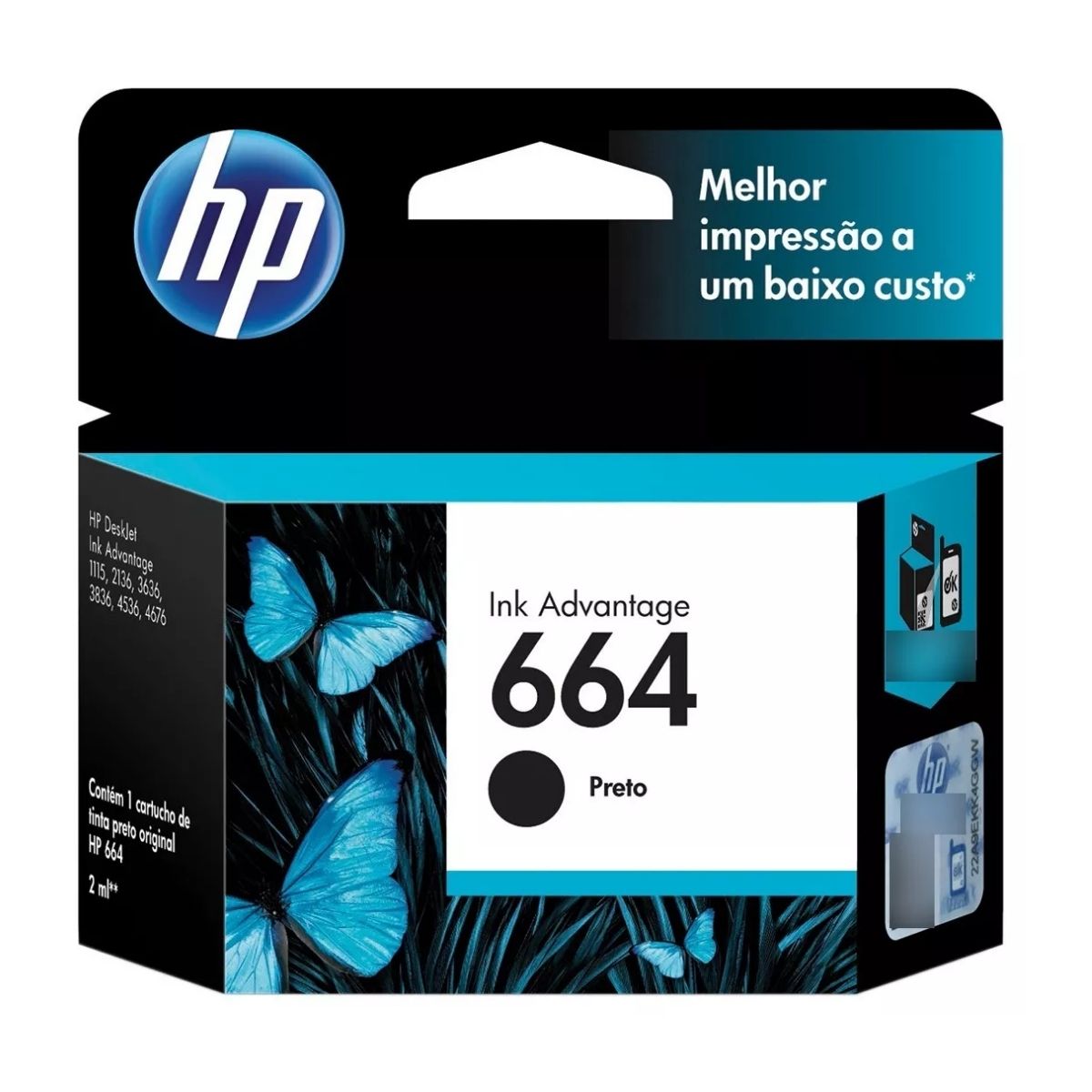 Tinta HP 664 Ink Advantage Color Negro