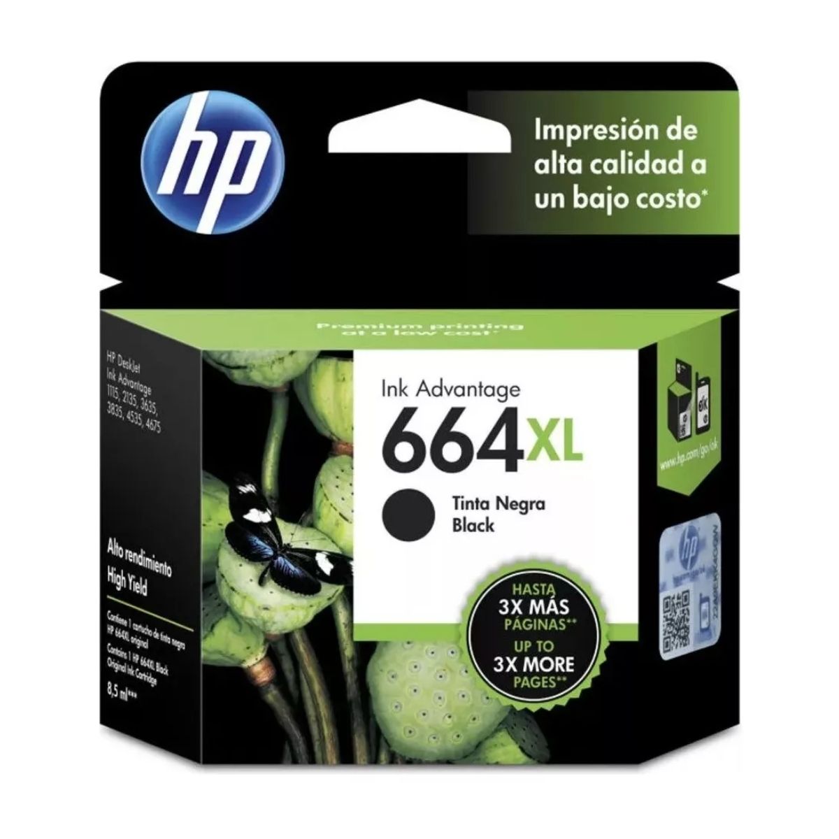 Tinta HP 664 XL Ink Advantage Color Negro