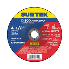 Disco Abrasivo Tipo 27 para Metal Surtek 4-1/2" x 1/8"