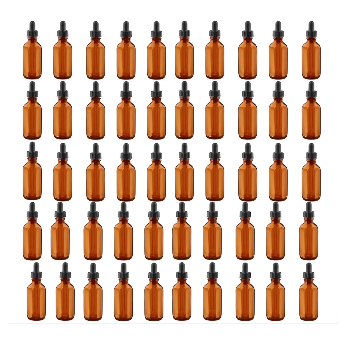 100 Frascos Botella Tapa Gotero Hermetico Vidrio 30 Ml Ambar - Negro