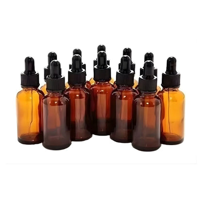 50 Botella Gotero Pipeta Vidrio 30 Ml Ambar Frasco Envase Negro