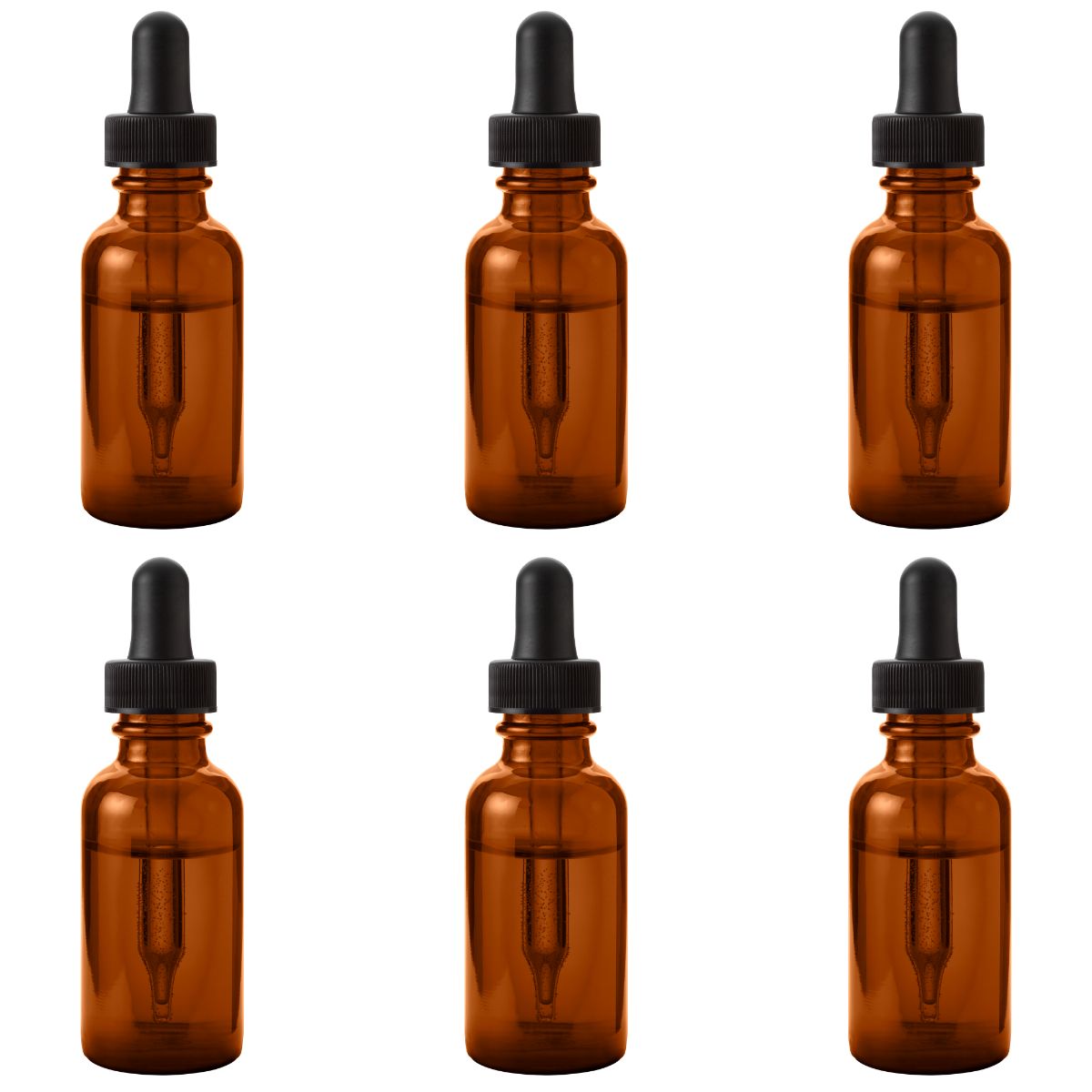 6 Frasco Botella Tapa Gotero Hermetico Vidrio 30 ml Ambar