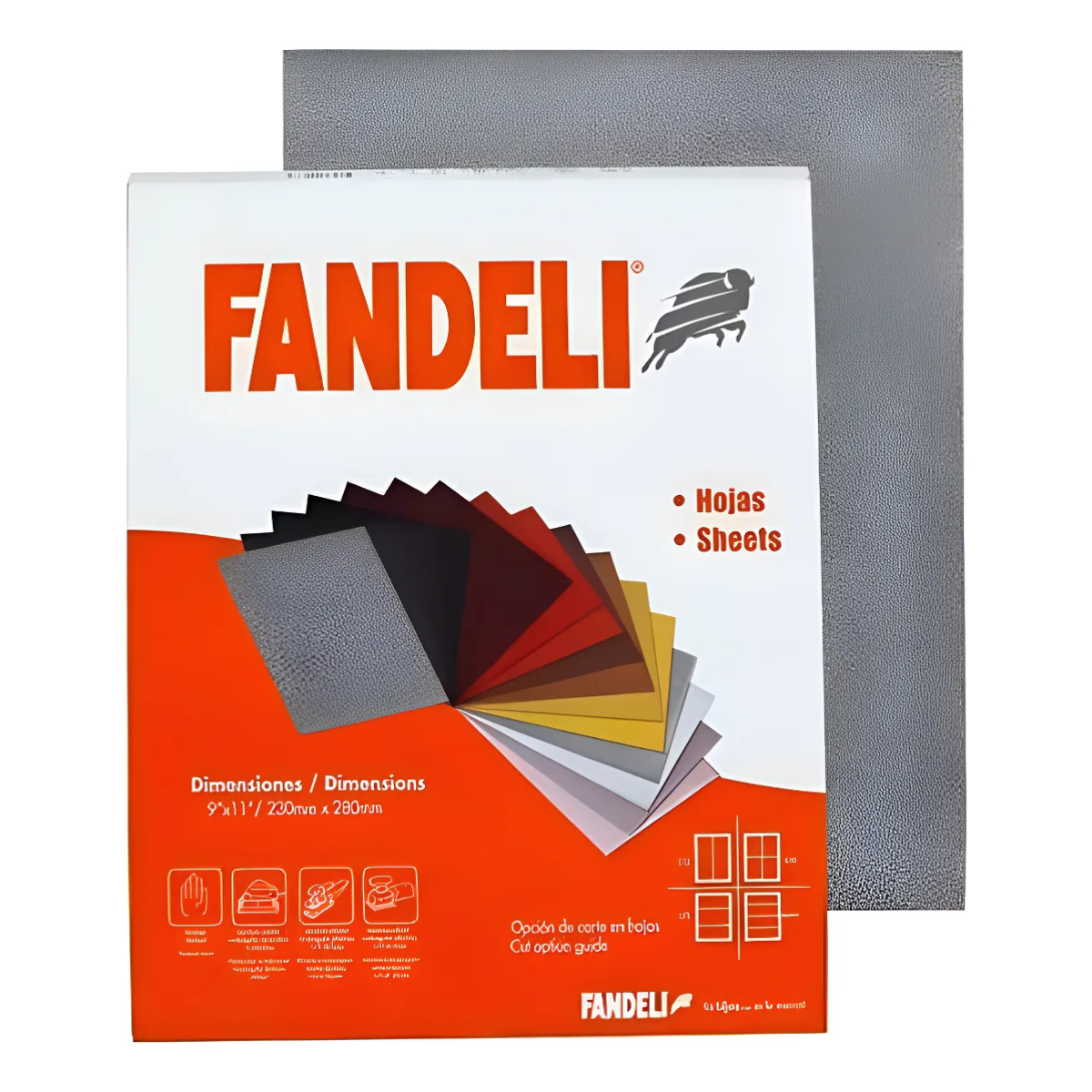 50Pz Hojas Lija de Agua Fandeli A99 Grano 600