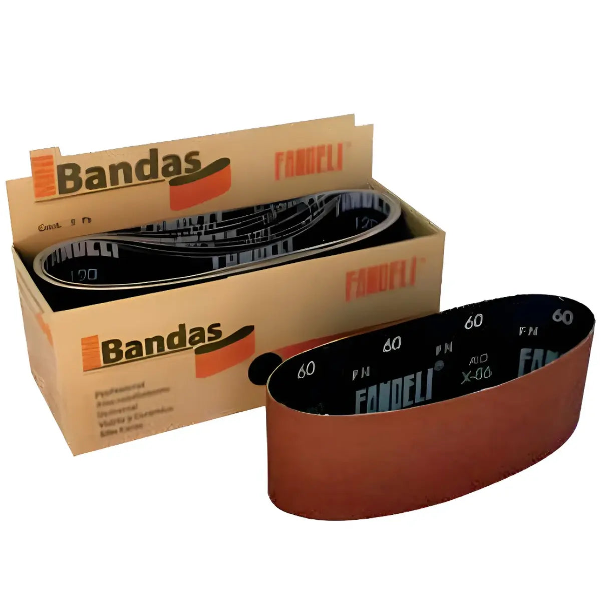 10 Bandas Lija Fandeli X86 Grano 100 Madera Metal INNER - Fandeli - vista lateral
