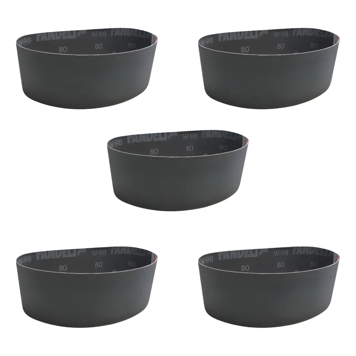 Pack 5 Bandas Lija Fandeli W98 Grano 80 Alta Resistencia