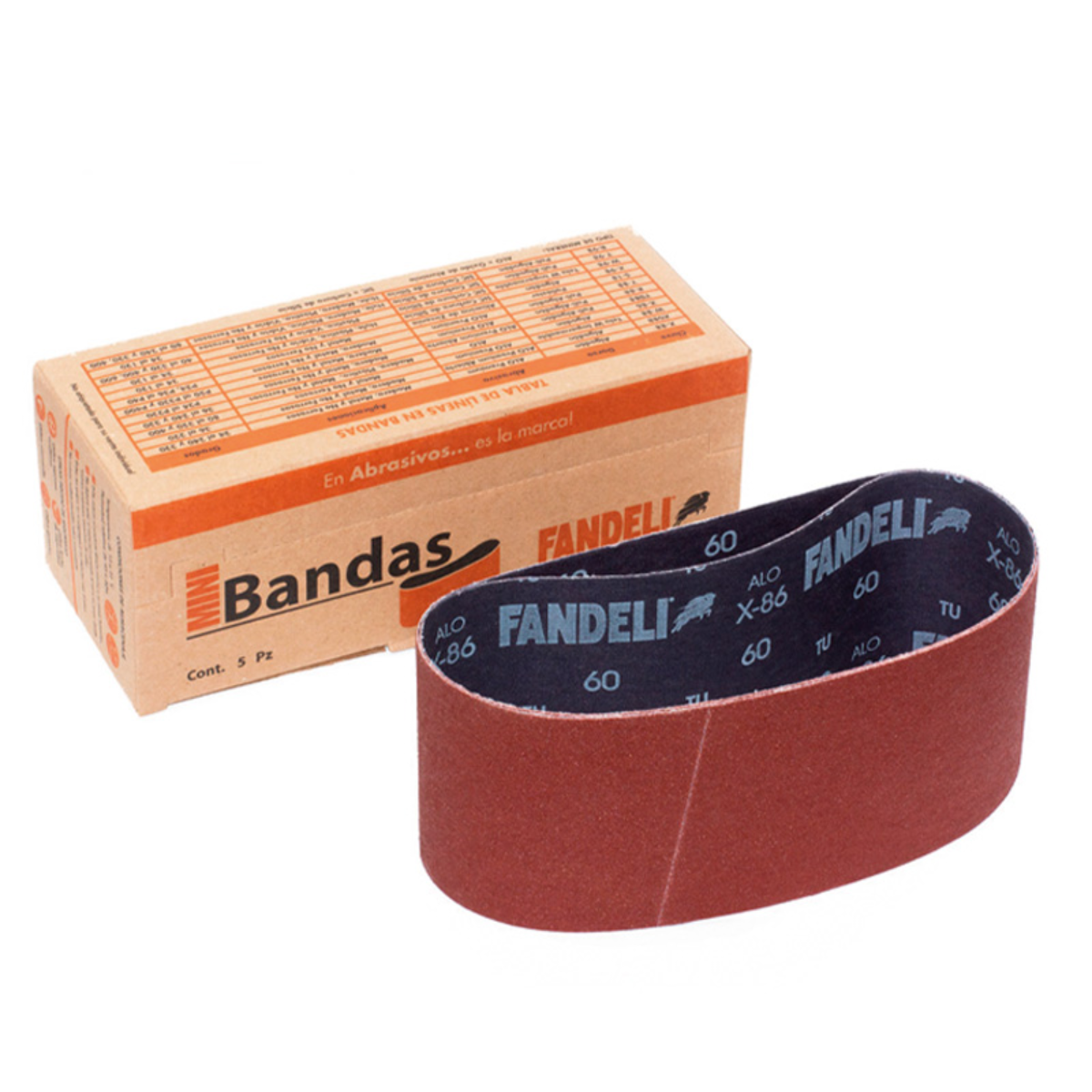 5 Pz Banda Lija Fandeli X86 Grano 80 Madera Metal