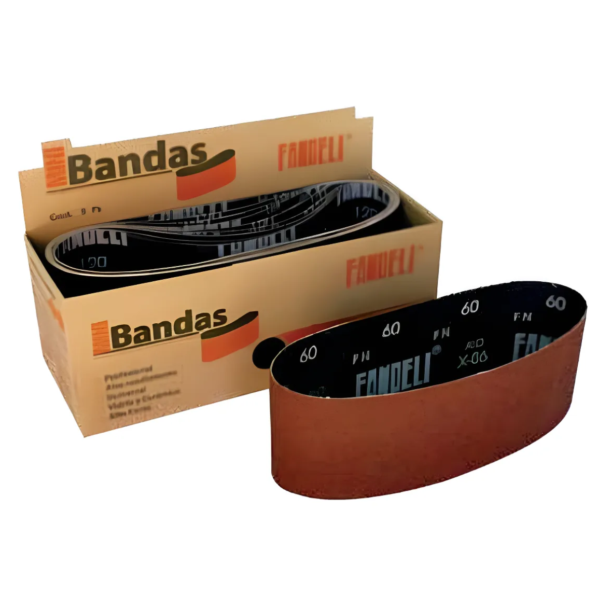 Pack 10 Bandas  Lija Fandeli  Grano 120 Madera  Metal