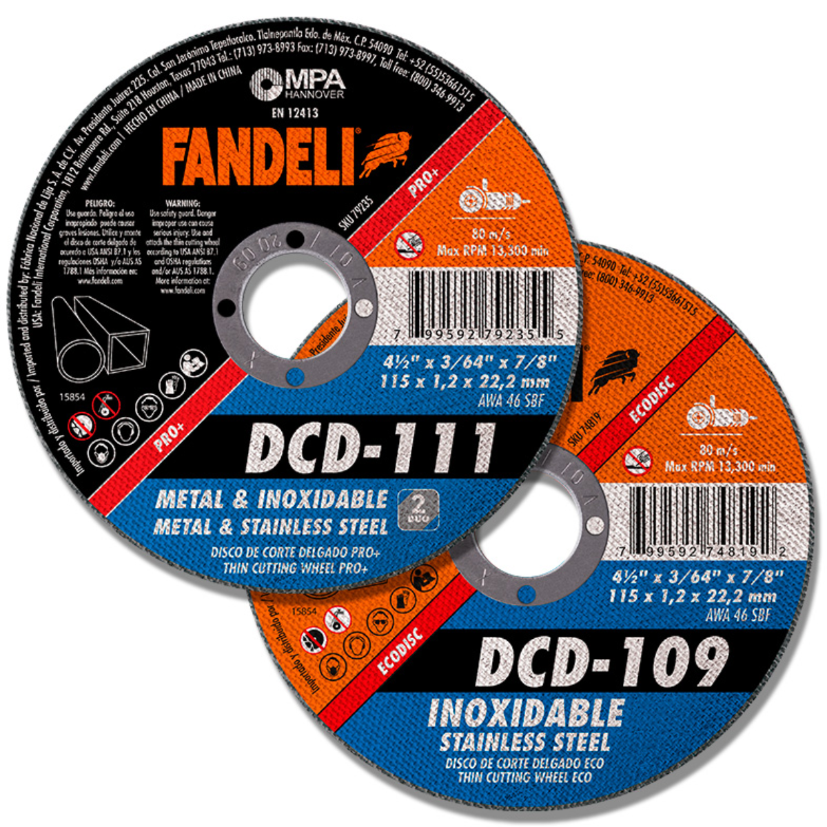 Disco Corte Delgado Multicor 4 1/2 10 Pzs Profesional Fandeli