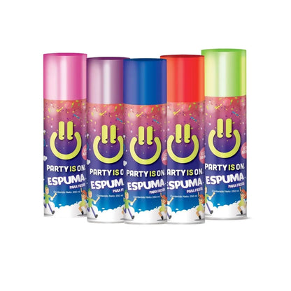 5pz Espuma Blanca P/fiestas Party Is On C/aroma - PARTY IS ON - vista lateral