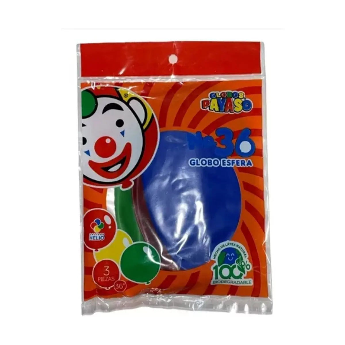 3pz Globos Payaso Gigantes Esféricos No. 36 Colores Pastel Azul - GLOBO PAYASO - uso