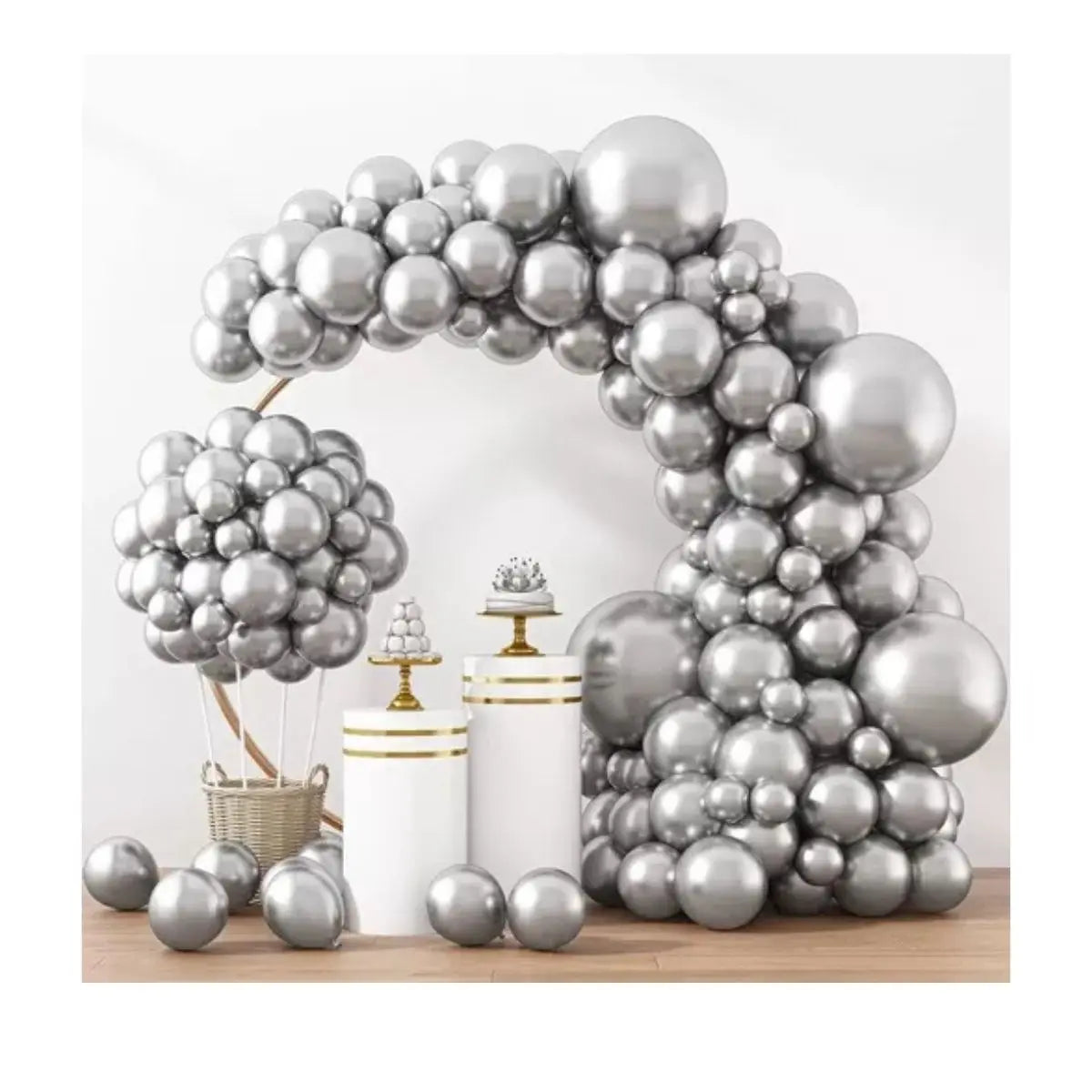 3pz Globos Gigantes Payaso Metalicos Esfericos No 36 Plateado Metalico - GLOBO PAYASO - empaque