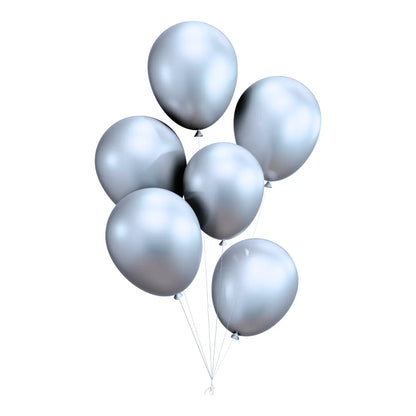 Globos Payaso Metálico Plateado N°5 100pz Plata - GLOBO PAYASO