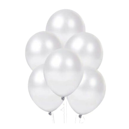 50pz Globos Payaso Perla Blanco Metalico N° 9 Decoracion - GLOBO PAYASO - vista lateral