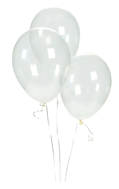 100pz Globos Payaso Transparentes N°12 Latex Decoración