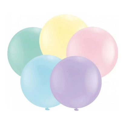 5pz Globos Payaso Gigantes Esféricos Macarron Surtido N° 24 - GLOBO PAYASO - vista lateral